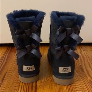 Blue Uggs with Satin Ribbon